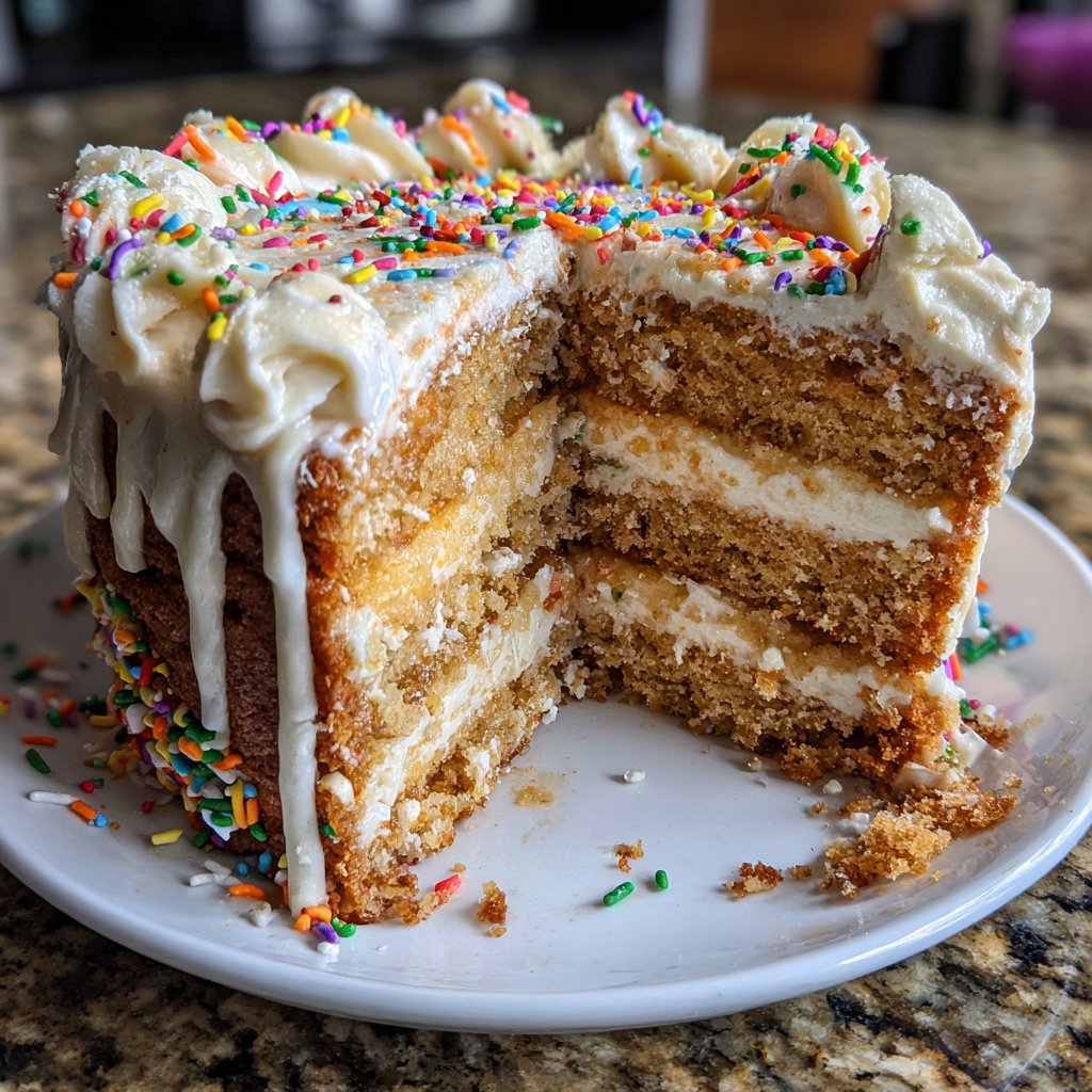 Geburtstagskuchen mit Vanillecreme