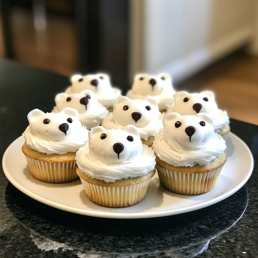 Weihnachts Polar Weißbär Cupcakes