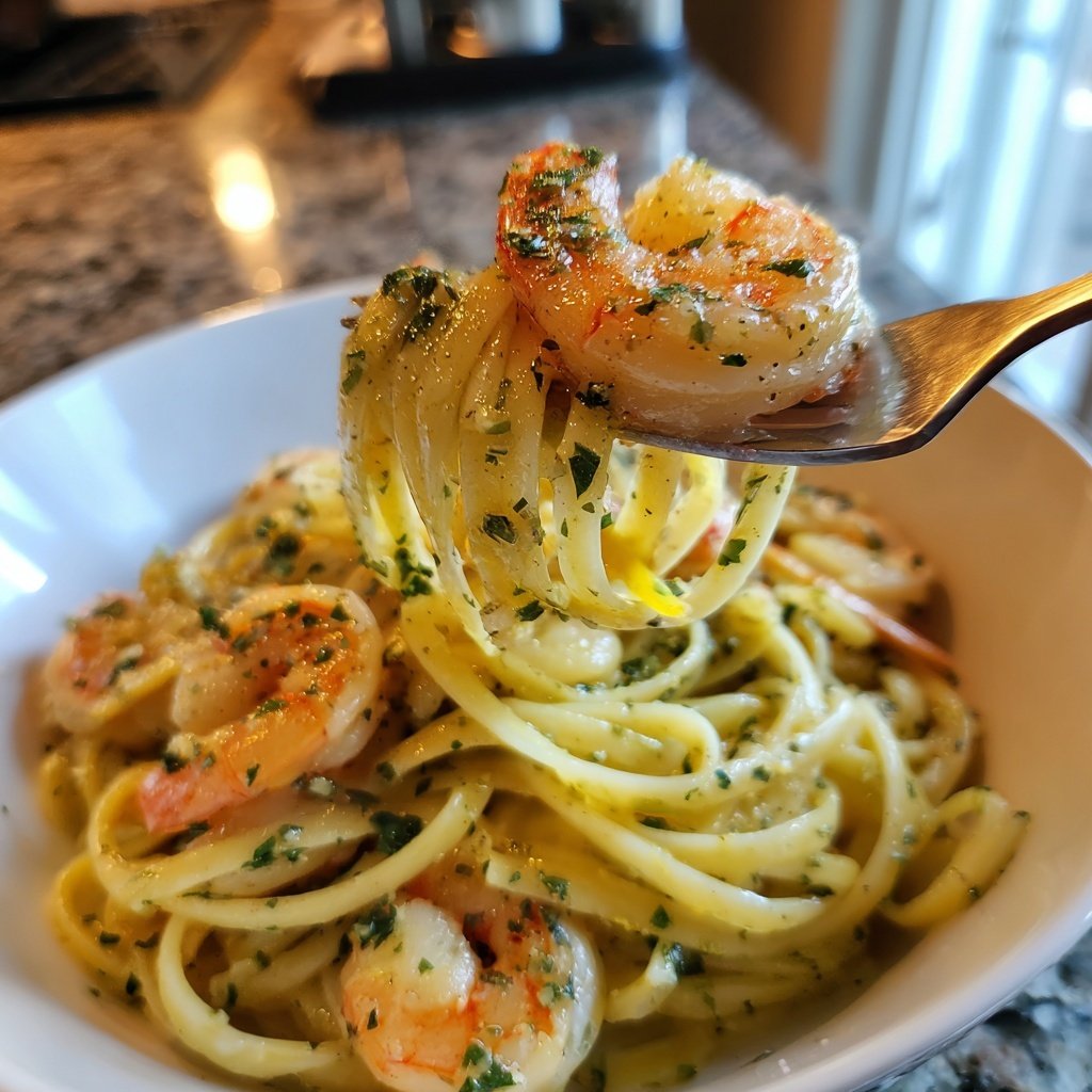 Pasta mit Garnelen und Zitronenbutter