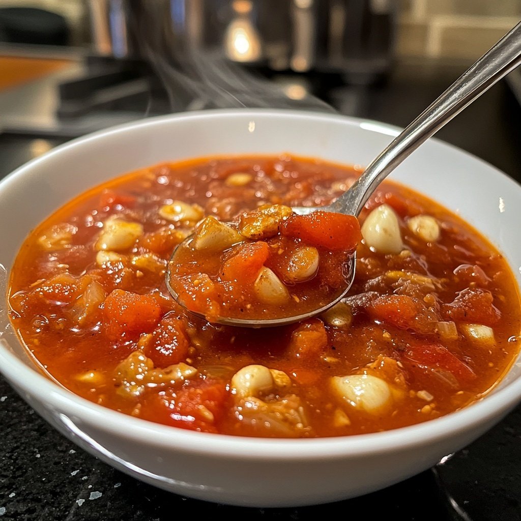 Tomatensuppe mit Knoblauch