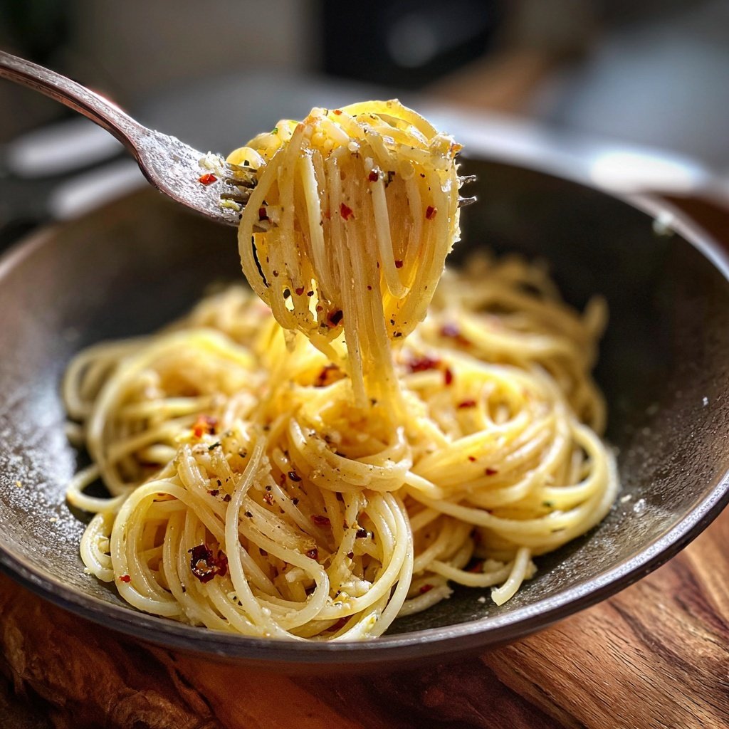 Spaghetti mit Knoblauch und Olivenöl
