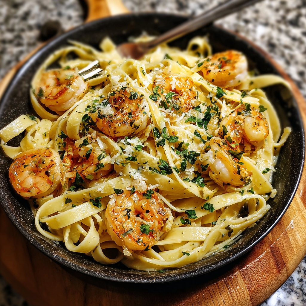 Tagliatelle mit Garnelen und Prosecco