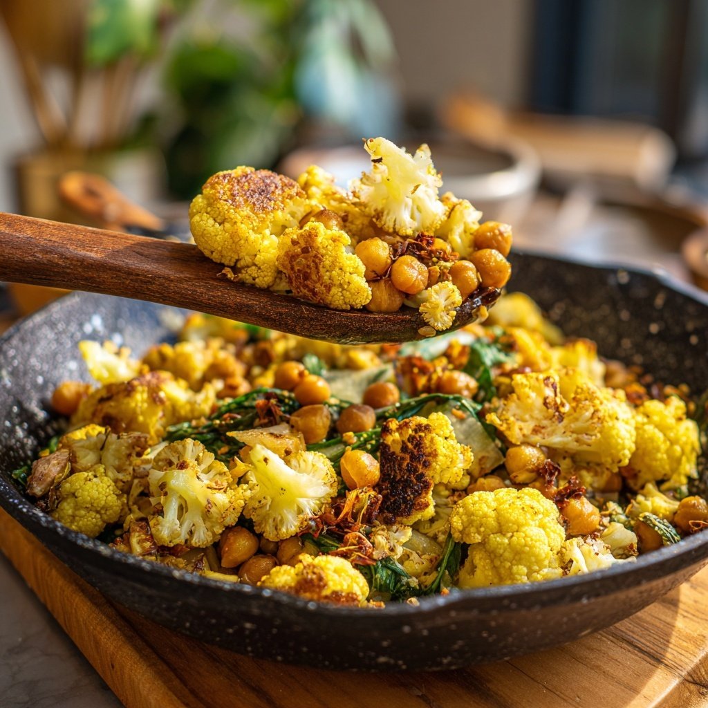 Blumenkohl Kichererbsen Pfanne Orientalisch