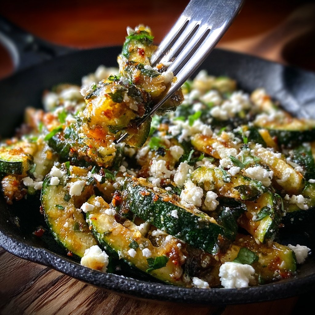 Kalorienarme Zucchini Pfanne Mit Feta