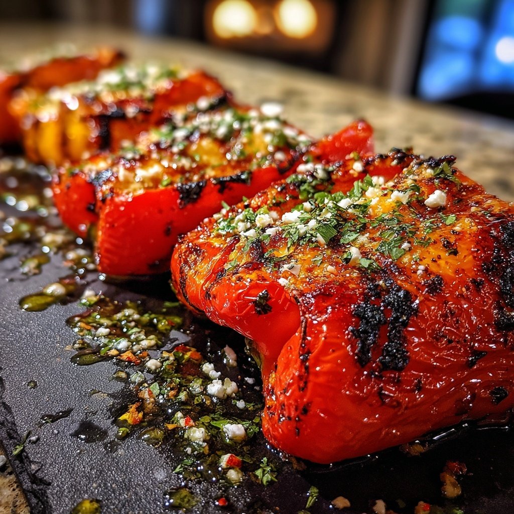Gegrillte Paprika Mit Feta Füllung