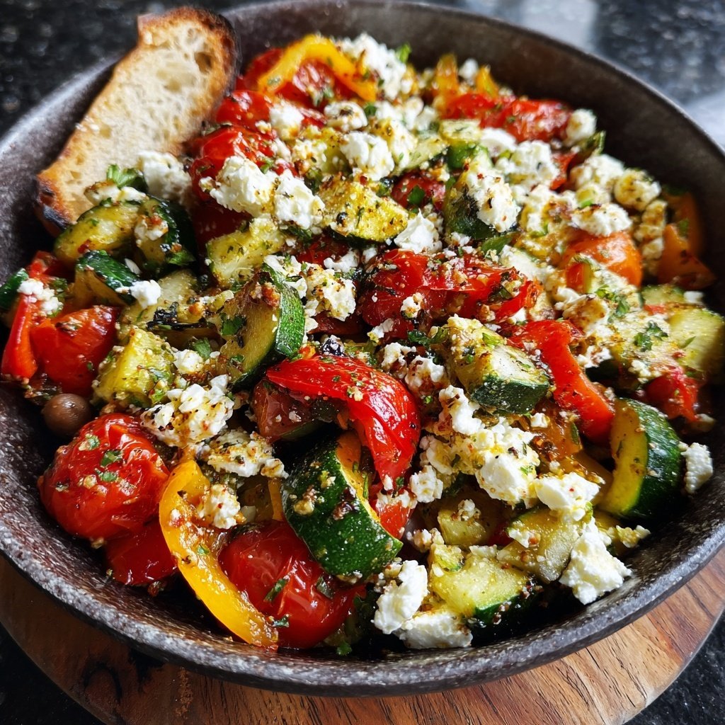Gesund & Leicht Mediterrane Gemüsepfanne mit Feta