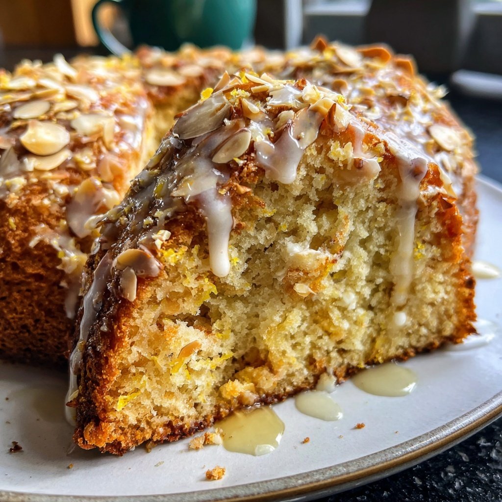 Zitronenkuchen mit Mandeln