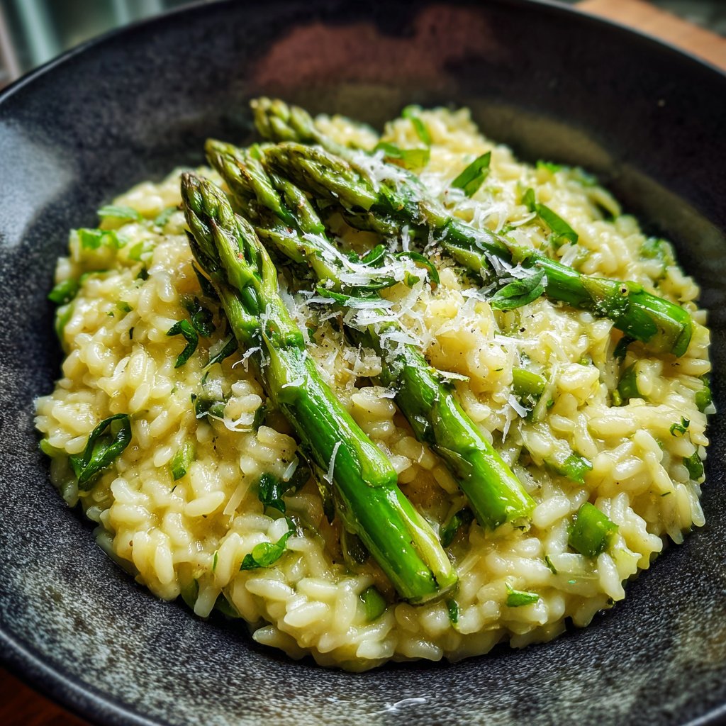 Risotto mit grünem Spargel